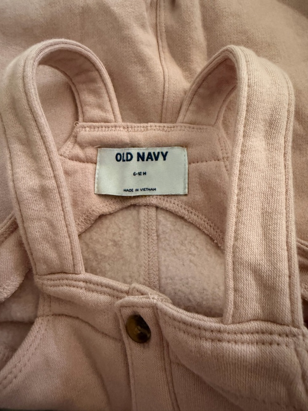 Old Navy Baby Pink Fleece Overalls 6-12 Months Toddler Winter Romper - Picture 3 of 4